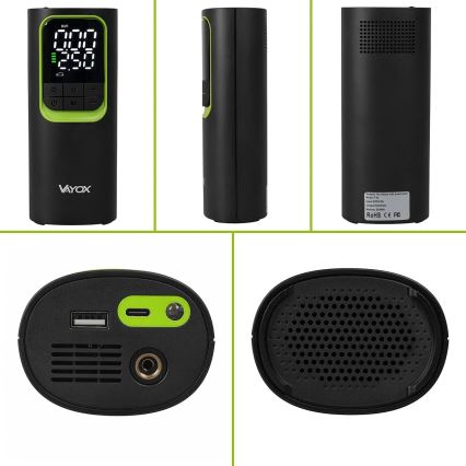 Compressore digitale tascabile 5V 8000 mAh nero