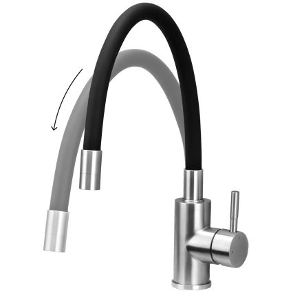 Concept BDC7138 - Miscelatore per lavello con collo flessibile, cromo lucido/nero