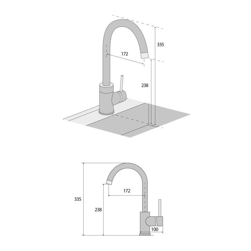 Concept BDG3334BE - Miscelatore per lavello 33,5 cm granito/beige