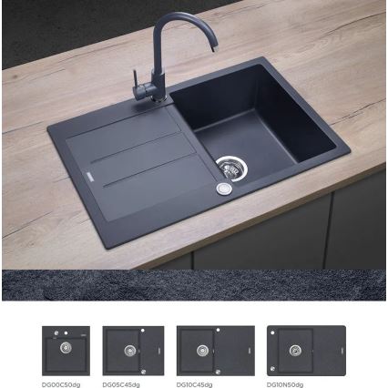 Concept BDG3334DG - Miscelatore per lavello 33,5 cm, effetto granito/grigio scuro