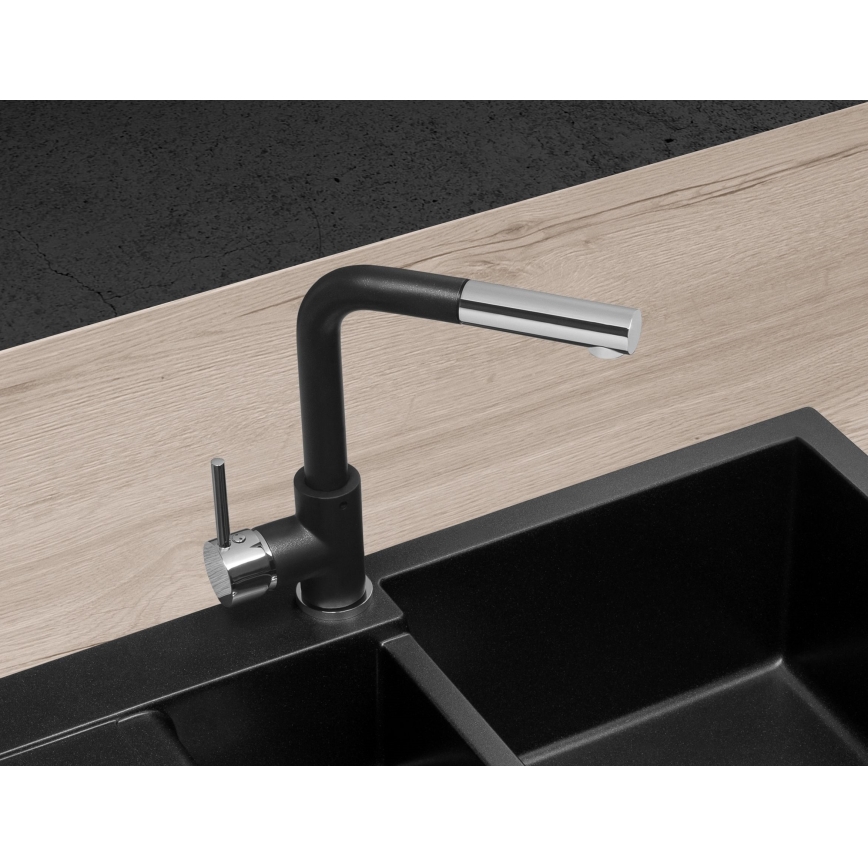 Concept BDG4527BC - Miscelatore per lavello con doccetta estraibile 26,9 cm granito/nero