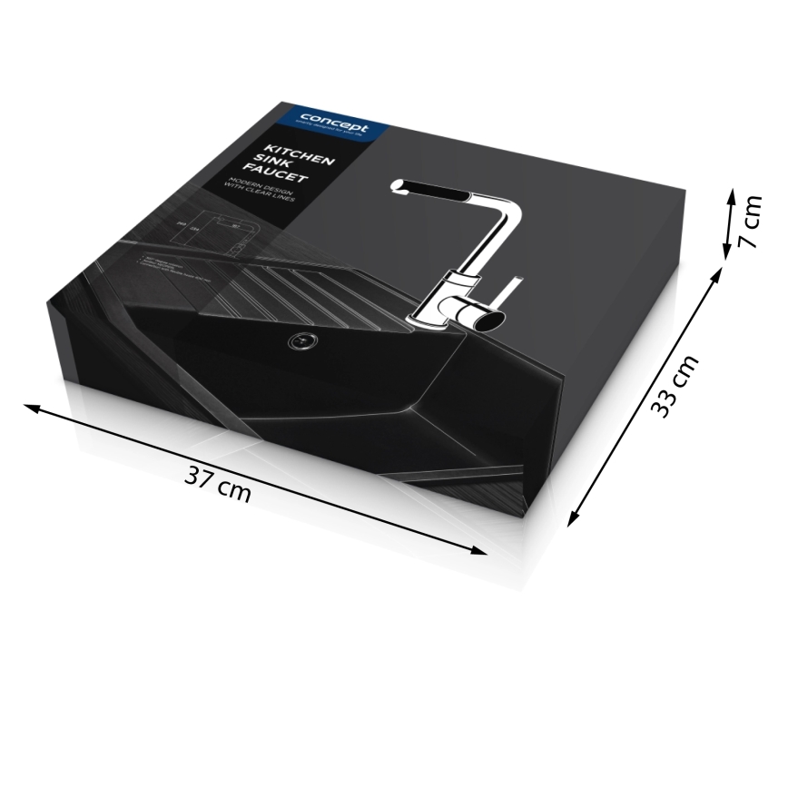 Concept BDG4527BC - Miscelatore per lavello con doccetta estraibile 26,9 cm granito/nero
