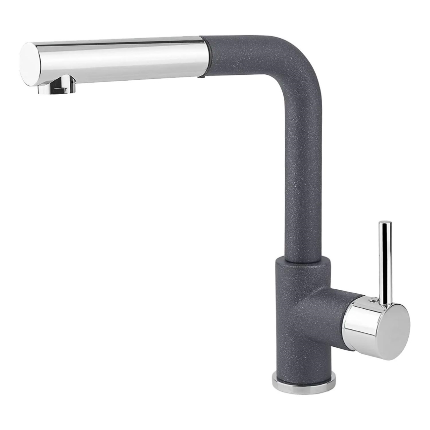 Concept BDG4527DG - Miscelatore per lavello con doccetta estraibile 26,9 cm, finitura granito/grigio scuro