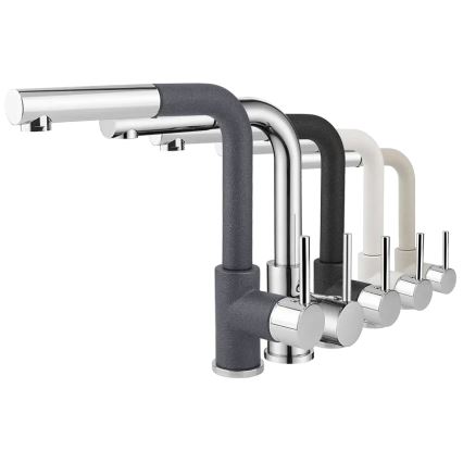 Concept BDG4527DG - Miscelatore per lavello con doccetta estraibile 26,9 cm, finitura granito/grigio scuro