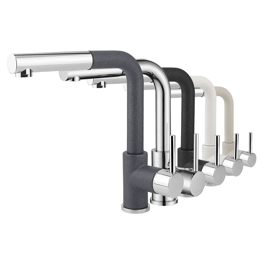 Concept BDG4527DG - Miscelatore per lavello con doccetta estraibile 26,9 cm, finitura granito/grigio scuro