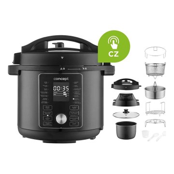 Concept CK8000 - Pentola a pressione elettrica multifunzionale e friggitrice ad aria 5,6 l 11 in 1 1500W/230V nero