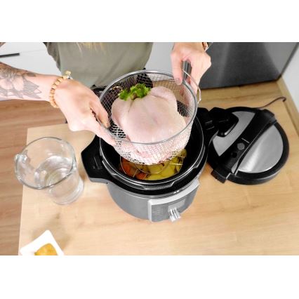 Concept CK8000 - Pentola a pressione elettrica multifunzionale e friggitrice ad aria 5,6 l 11 in 1 1500W/230V nero