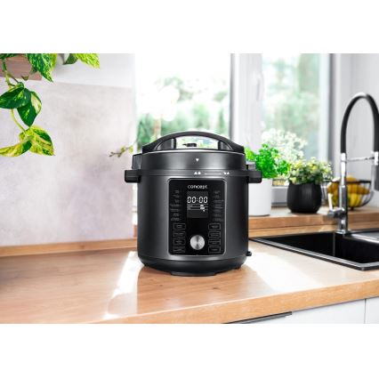 Concept CK8000 - Pentola a pressione elettrica multifunzionale e friggitrice ad aria 5,6 l 11 in 1 1500W/230V nero