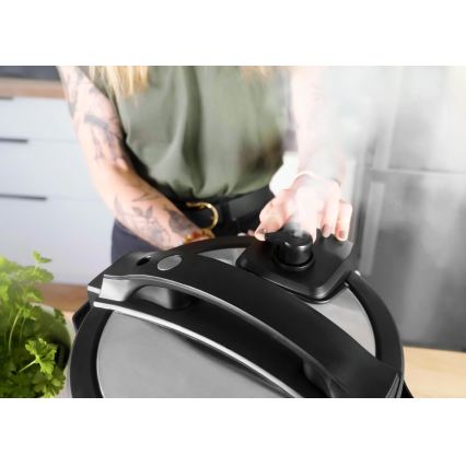 Concept CK8000 - Pentola a pressione elettrica multifunzionale e friggitrice ad aria 5,6 l 11 in 1 1500W/230V nero