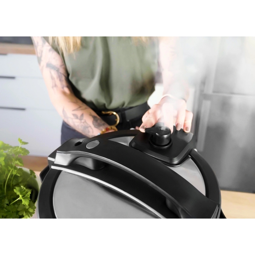 Concept CK8000 - Pentola a pressione elettrica multifunzionale e friggitrice ad aria 5,6 l 11 in 1 1500W/230V nero