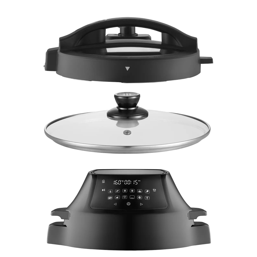 Concept CK8000 - Pentola a pressione elettrica multifunzionale e friggitrice ad aria 5,6 l 11 in 1 1500W/230V nero