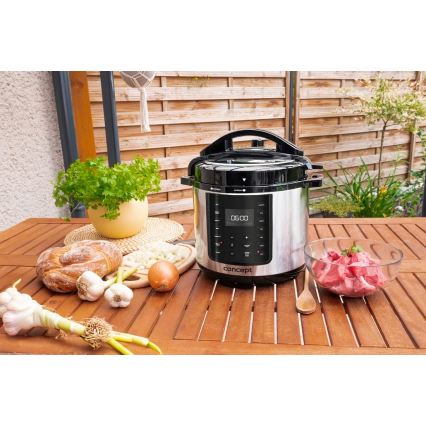 Concept CK8001 - Pentola a pressione elettrica multifunzione 5,6 l 1000W/230V Wi-Fi acciaio inossidabile
