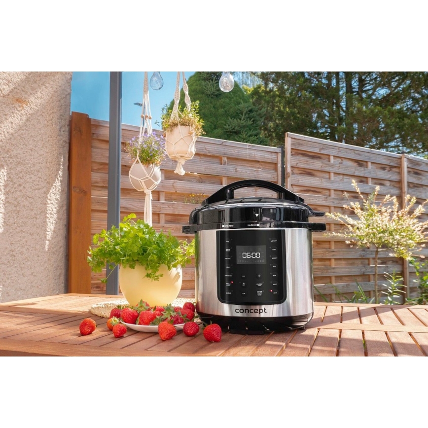 Concept CK8001 - Pentola a pressione elettrica multifunzione 5,6 l 1000W/230V Wi-Fi acciaio inossidabile