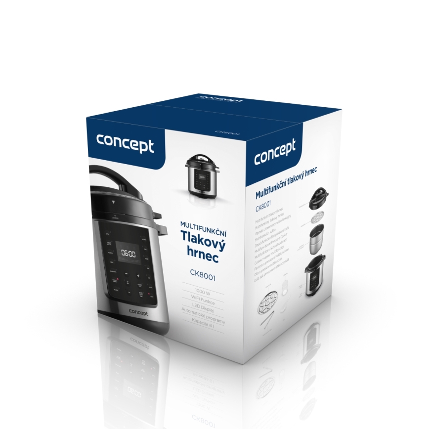Concept CK8001 - Pentola a pressione elettrica multifunzione 5,6 l 1000W/230V Wi-Fi acciaio inossidabile