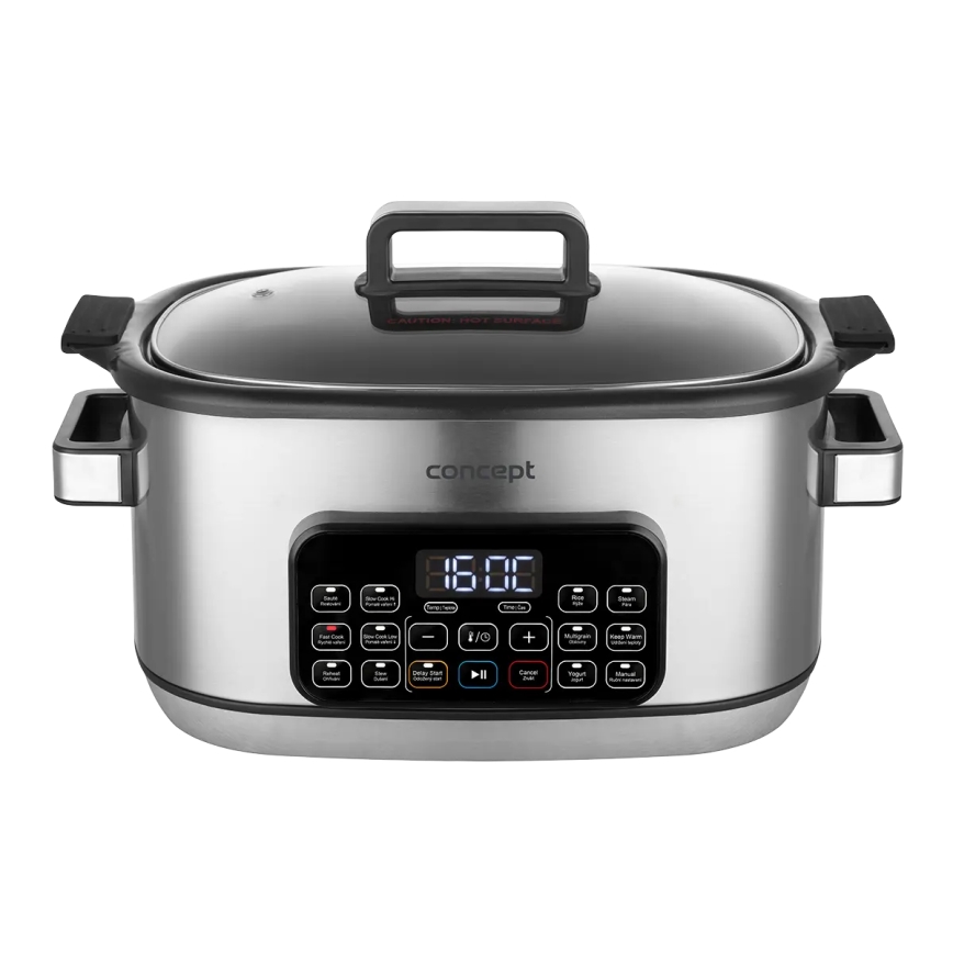 Concept CK9000 - Pentola elettrica multifunzione 6 l 10 in 1 1250W/230V in acciaio inossidabile