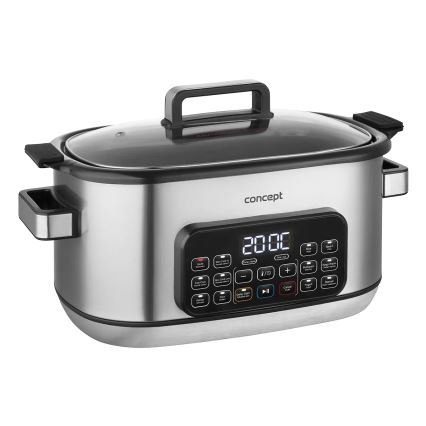 Concept CK9000 - Pentola elettrica multifunzione 6 l 10 in 1 1250W/230V in acciaio inossidabile