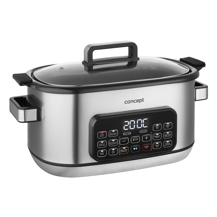 Concept CK9000 - Pentola elettrica multifunzione 6 l 10 in 1 1250W/230V in acciaio inossidabile