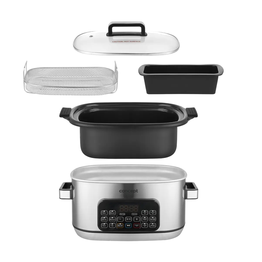 Concept CK9000 - Pentola elettrica multifunzione 6 l 10 in 1 1250W/230V in acciaio inossidabile