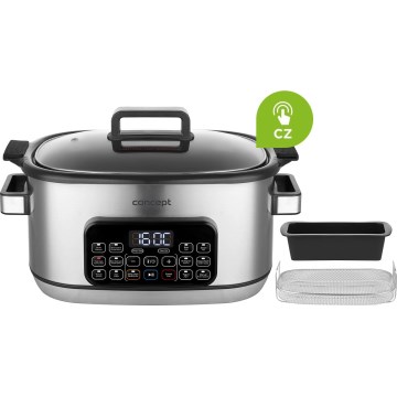 Concept CK9000 - Pentola elettrica multifunzione 6 l 10 in 1 1250W/230V in acciaio inossidabile