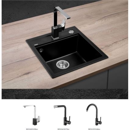 Concept DG00C50BC - Lavello da cucina CUBIS 49x51 cm granito/nero
