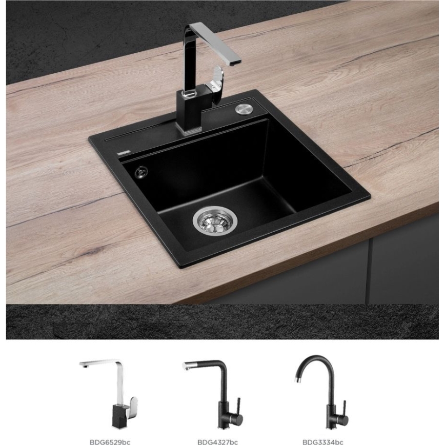 Concept DG00C50BC - Lavello da cucina CUBIS 49x51 cm granito/nero