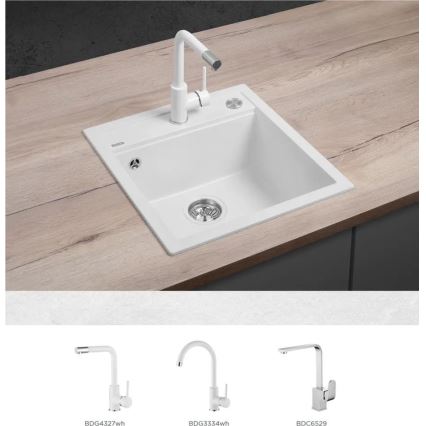 Concept DG00C50WH - Lavello da cucina CUBIS 49x51 cm granito/bianco