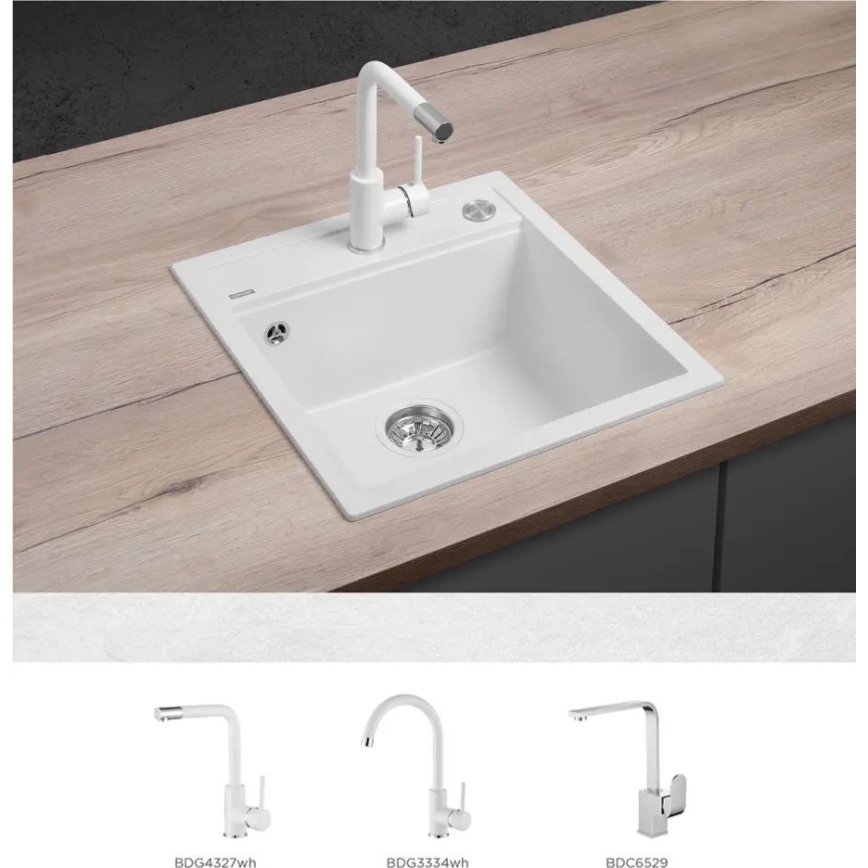 Concept DG00C50WH - Lavello da cucina CUBIS 49x51 cm granito/bianco
