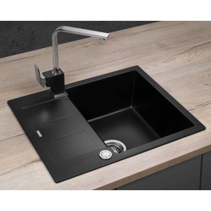Concept DG05C45BC - Lavello da cucina CUBIS 50x62 cm granito/nero