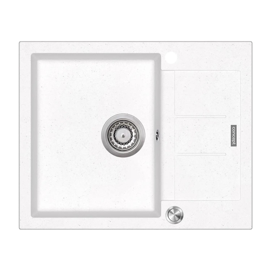 Concept DG05C45WH - Lavello da cucina CUBIS 50x62 cm in granito/bianco