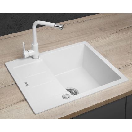Concept DG05C45WH - Lavello da cucina CUBIS 50x62 cm in granito/bianco