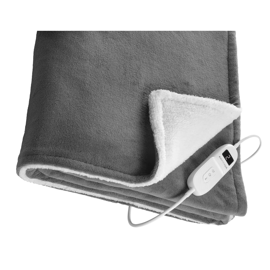 Concept DV7420 - Coperta elettrica riscaldante 160W/230V 180x130 cm grigia/bianca