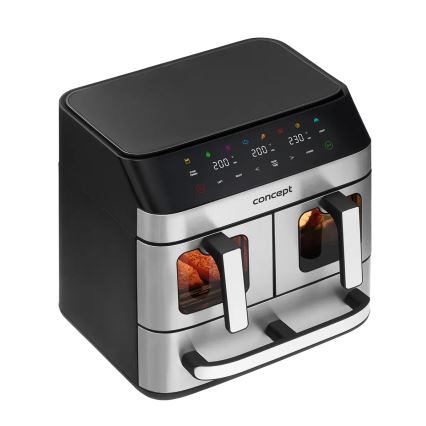 Concept FR9000 - Friggitrice ad aria PIZZA TRIO 18,5 l 2700W/230V inox/nero