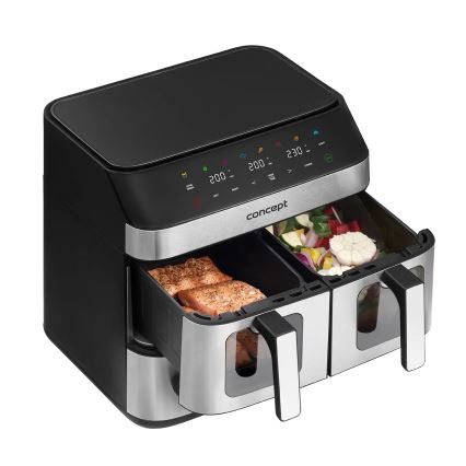 Concept FR9000 - Friggitrice ad aria PIZZA TRIO 18,5 l 2700W/230V inox/nero