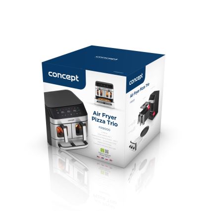 Concept FR9000 - Friggitrice ad aria PIZZA TRIO 18,5 l 2700W/230V inox/nero