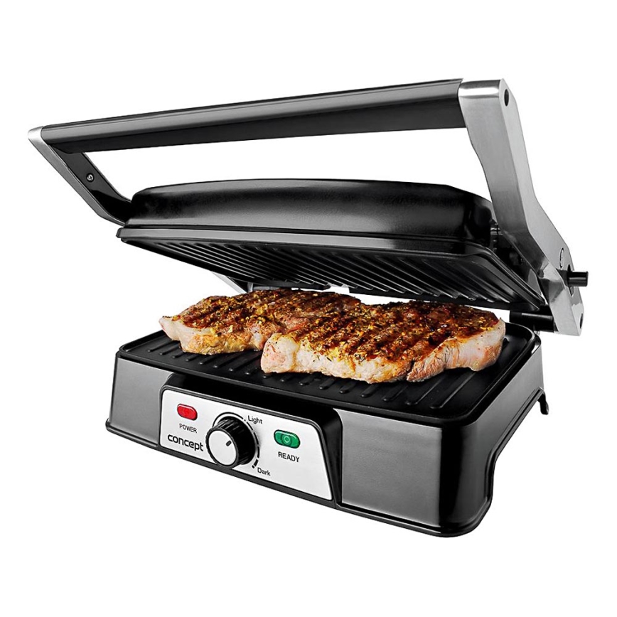 Concept ge2005 - Griglia a contatto 1500W/230V acciaio inossidabile/nero