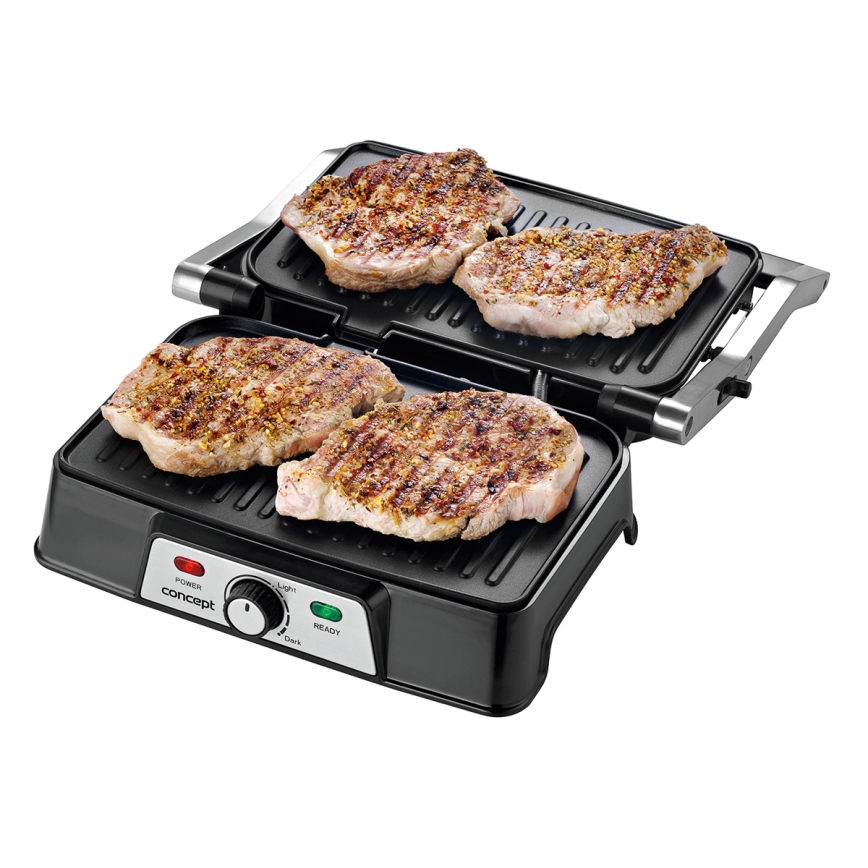 Concept ge2005 - Griglia a contatto 1500W/230V acciaio inossidabile/nero