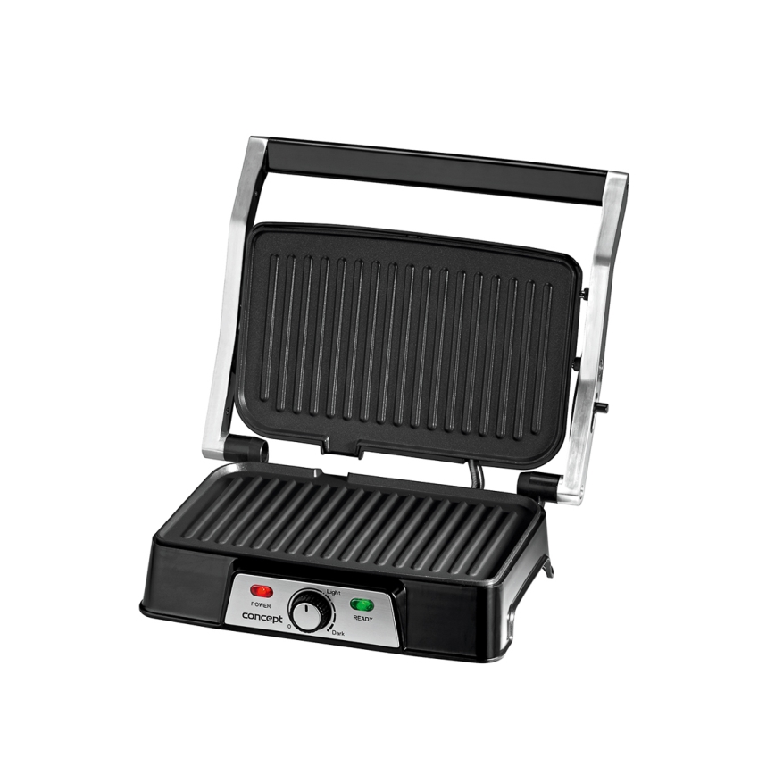 Concept ge2005 - Griglia a contatto 1500W/230V acciaio inossidabile/nero