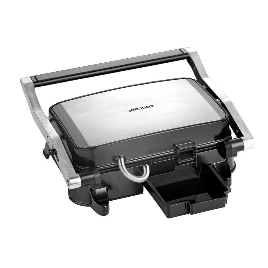 Concept ge2005 - Griglia a contatto 1500W/230V acciaio inossidabile/nero