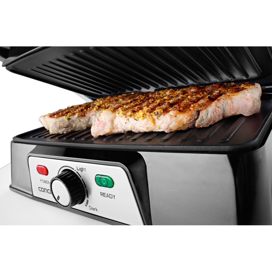 Concept ge2005 - Griglia a contatto 1500W/230V acciaio inossidabile/nero