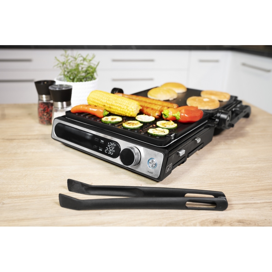 Concept ge3500 - Griglia a contatto con sonda di temperatura 2000W/230V nero