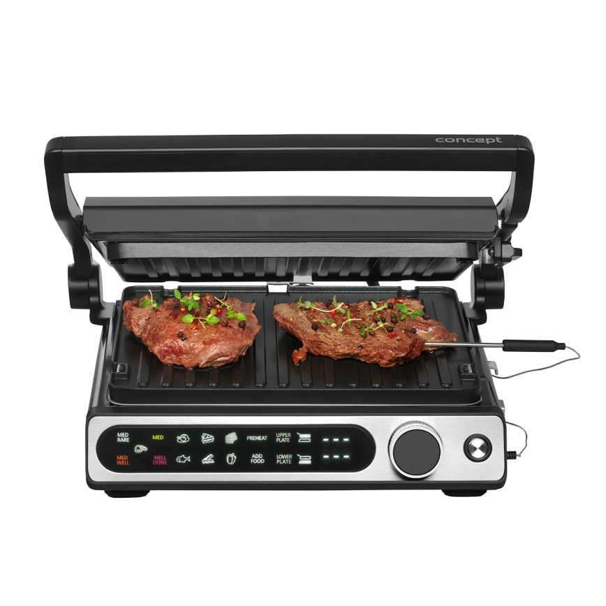 Concept ge3500 - Griglia a contatto con sonda di temperatura 2000W/230V nero