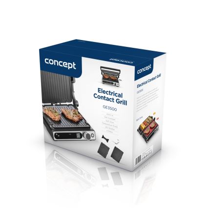 Concept ge3500 - Griglia a contatto con sonda di temperatura 2000W/230V nero