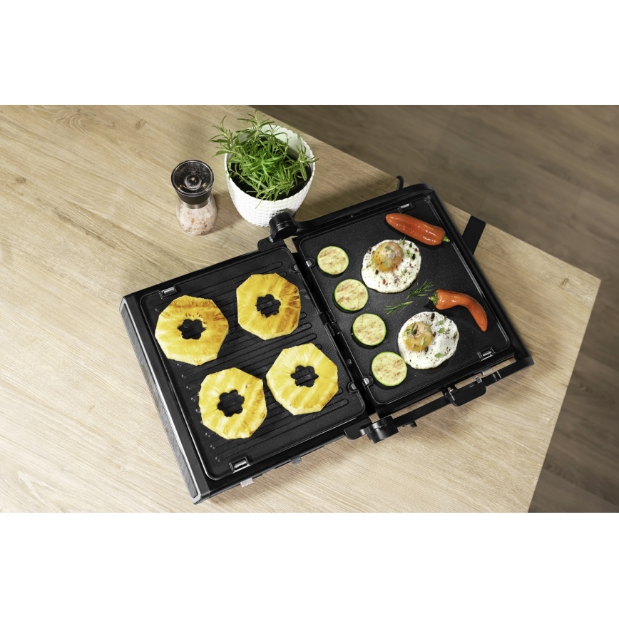 Concept ge3550 - Griglia a contatto con sonda di temperatura 2000W/230V nero