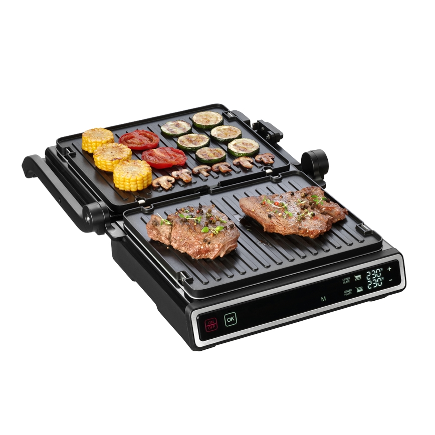 Concept ge3550 - Griglia a contatto con sonda di temperatura 2000W/230V nero