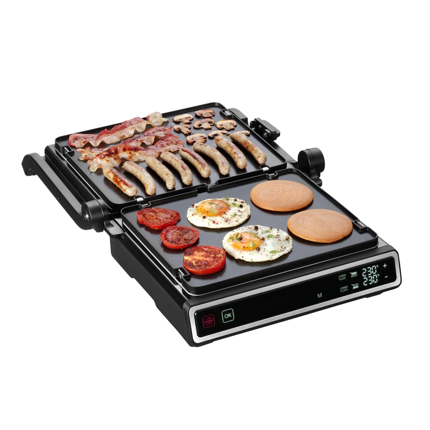 Concept ge3550 - Griglia a contatto con sonda di temperatura 2000W/230V nero