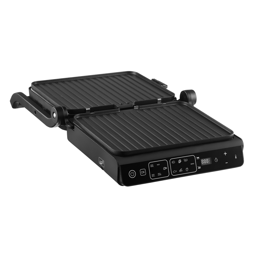 Concept ge3600 - Griglia a contatto con sonda di temperatura GLASS 2000W/230V nero