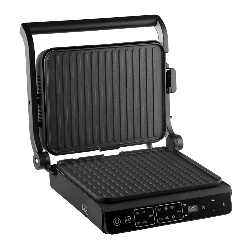 Concept ge3600 - Griglia a contatto con sonda di temperatura GLASS 2000W/230V nero