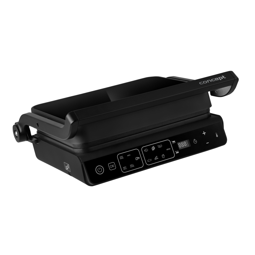 Concept ge3600 - Griglia a contatto con sonda di temperatura GLASS 2000W/230V nero