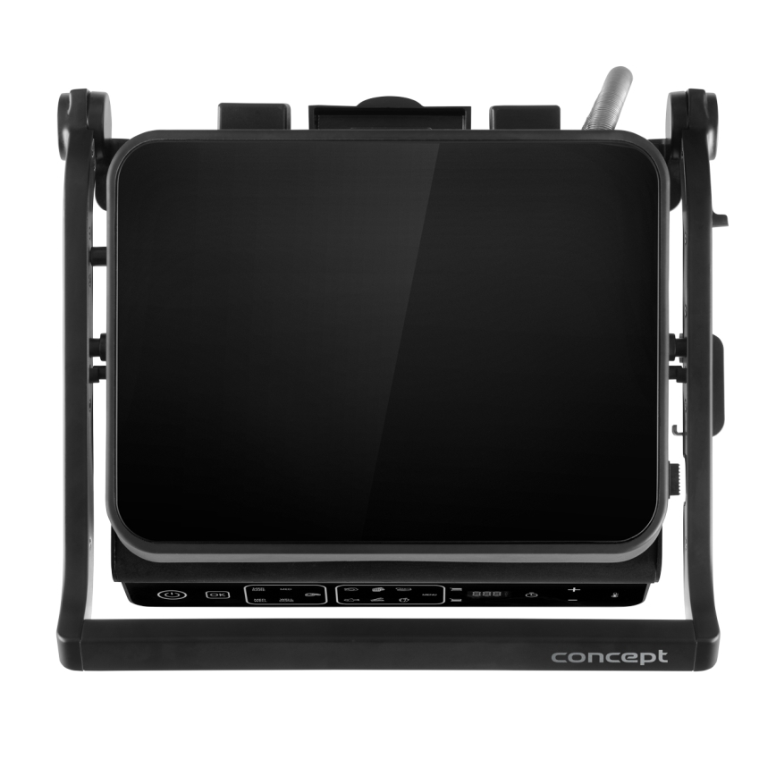 Concept ge3600 - Griglia a contatto con sonda di temperatura GLASS 2000W/230V nero