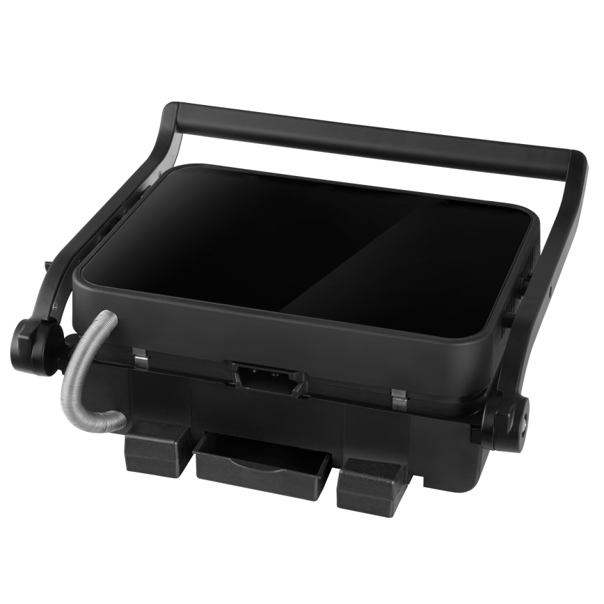 Concept ge3600 - Griglia a contatto con sonda di temperatura GLASS 2000W/230V nero